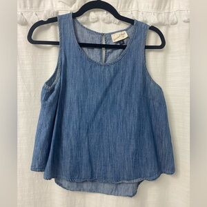 Denim type shift top